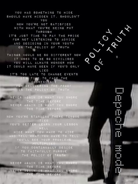depeche mode lyrics policy of truth